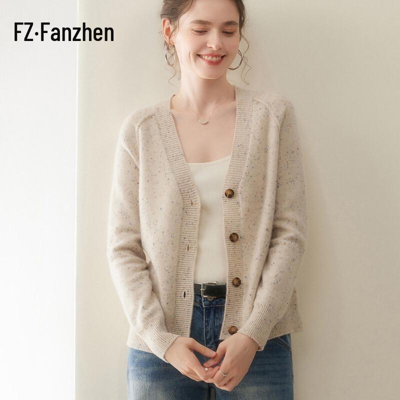 Vanzhen Women's Thick Cashmere V-Neck Cardigan