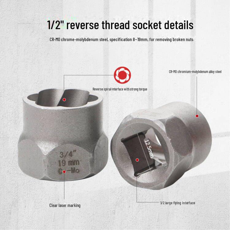 10-teiliges Mutternausdreher-Set mit 1/2"-Vierkantantrieb und Gleitmuttern-Entfernungswerkzeug für Druckluftschrauber und Elektroschrauber