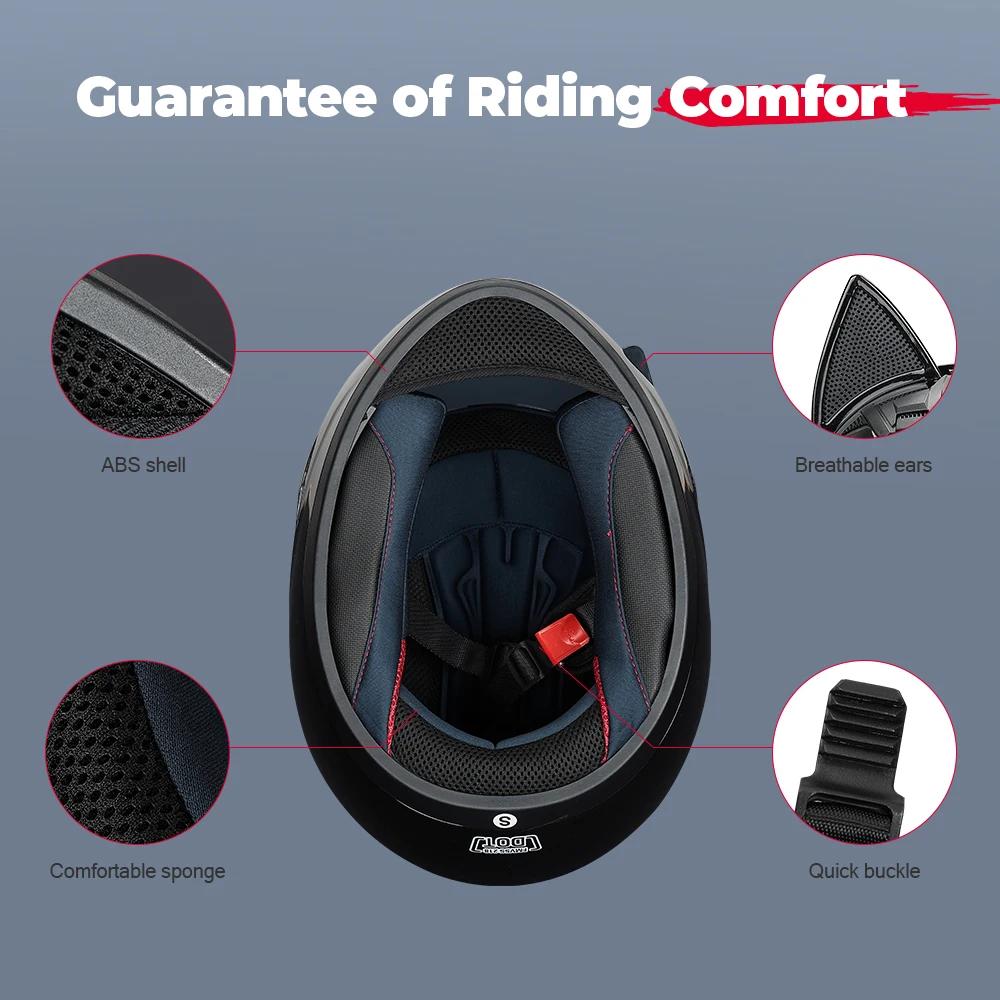 KEMIMOTO Full Face Motorcycle Helmet Cat Ear For Women Motocross Motorbike Men's Moto Helmet Breathable DOT Girlfriend Gift