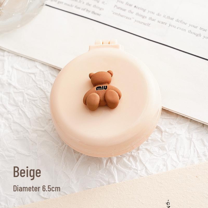 Portable Mini Massage Comb with Mirror - Foldable, Cute Air Cushion Design for Girls