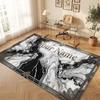 Abstract Geometric Theme Crystal Velvet Floor Rug Personalized Custom Name Text Warm Carpet Home Decoration