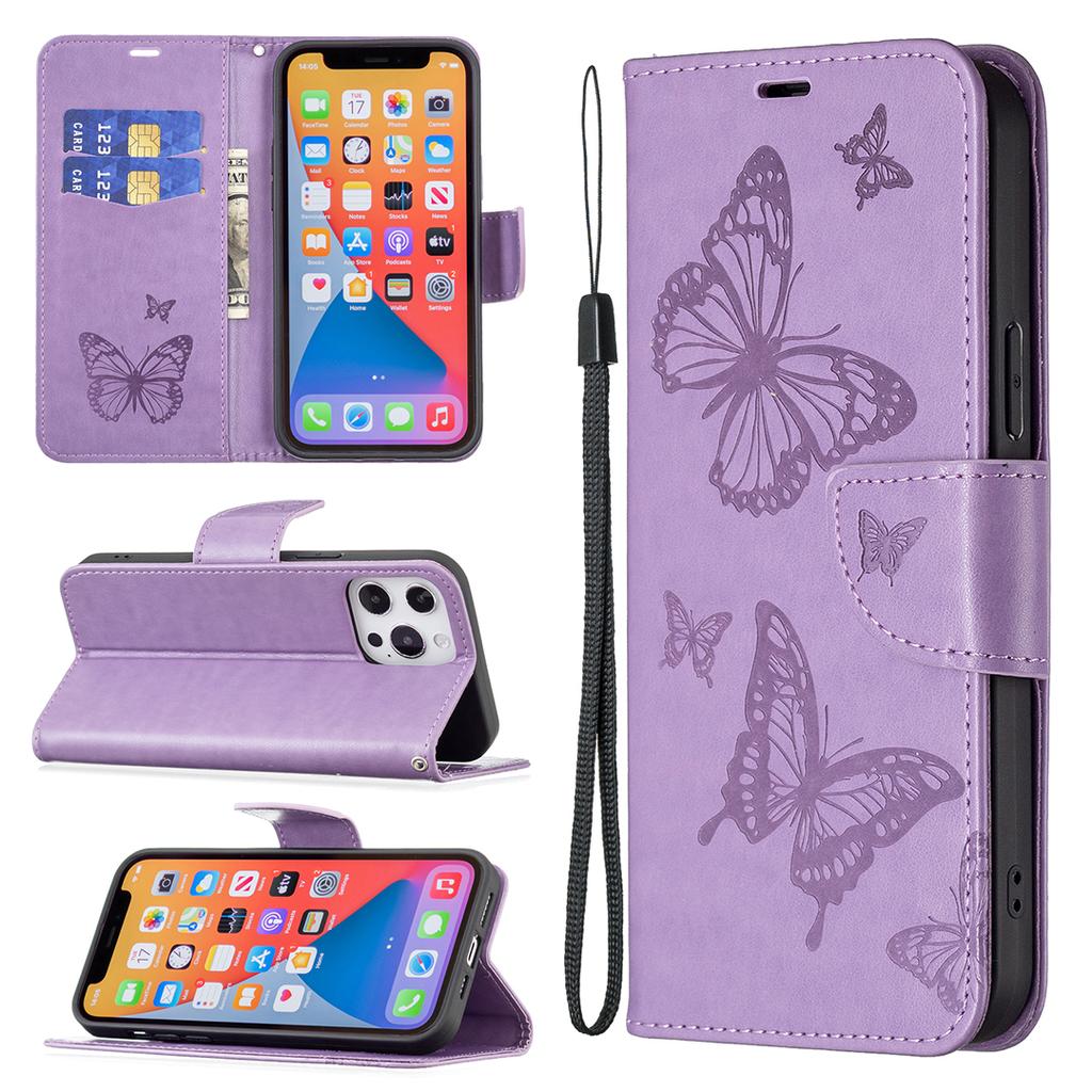 Shockproof Case for Xiaomi Redmi Note 12 Pro 5G/Note 12 Pro Speed 5G/Poco X5 Pro 5G PU Leather Cover Butterfly Imprinted with Strap