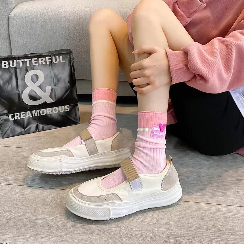 Women's Winter Colorful Double-needle Pink Dopamine-themed Pile Socks for Women's Mid-calf Socks Trend