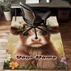 1PC Custom Name Baby Cow In Flowers Theme Floor Mat Ideal for Living Room, Game Rooms, Office, Bedroom,Floor Mat Playful Design81