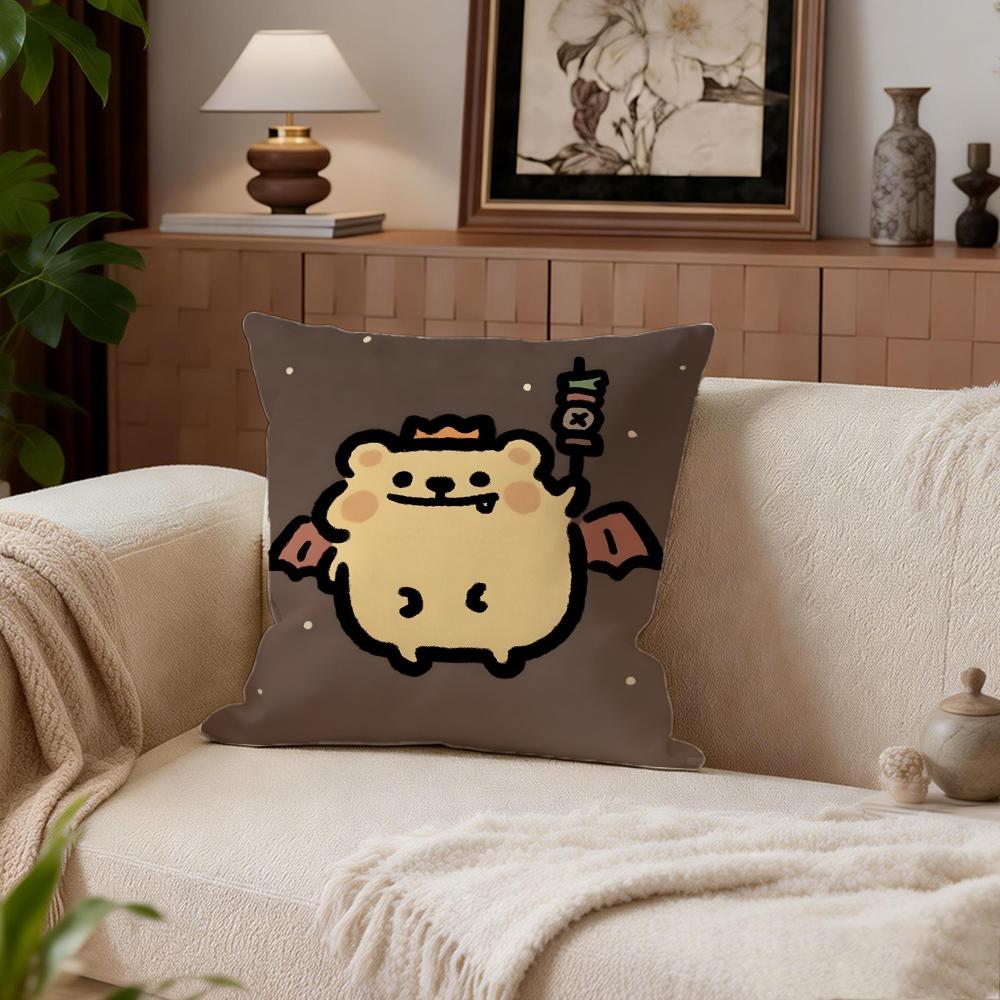 Cute Bearisbug Cushion Cover Cushion Cover Set 4Pcs 50X50 45X45 40X40 Pillowcase Decorative Sofa Home Decor