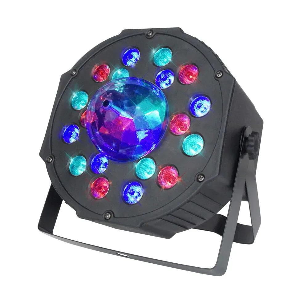 

18 светодиодных ламп Par Stage Light DJ Disco Sound Activated Magic Ball Lamp Красочные стробоскопы DMX512 Панель управления Клубная вечеринка Glow Decor
