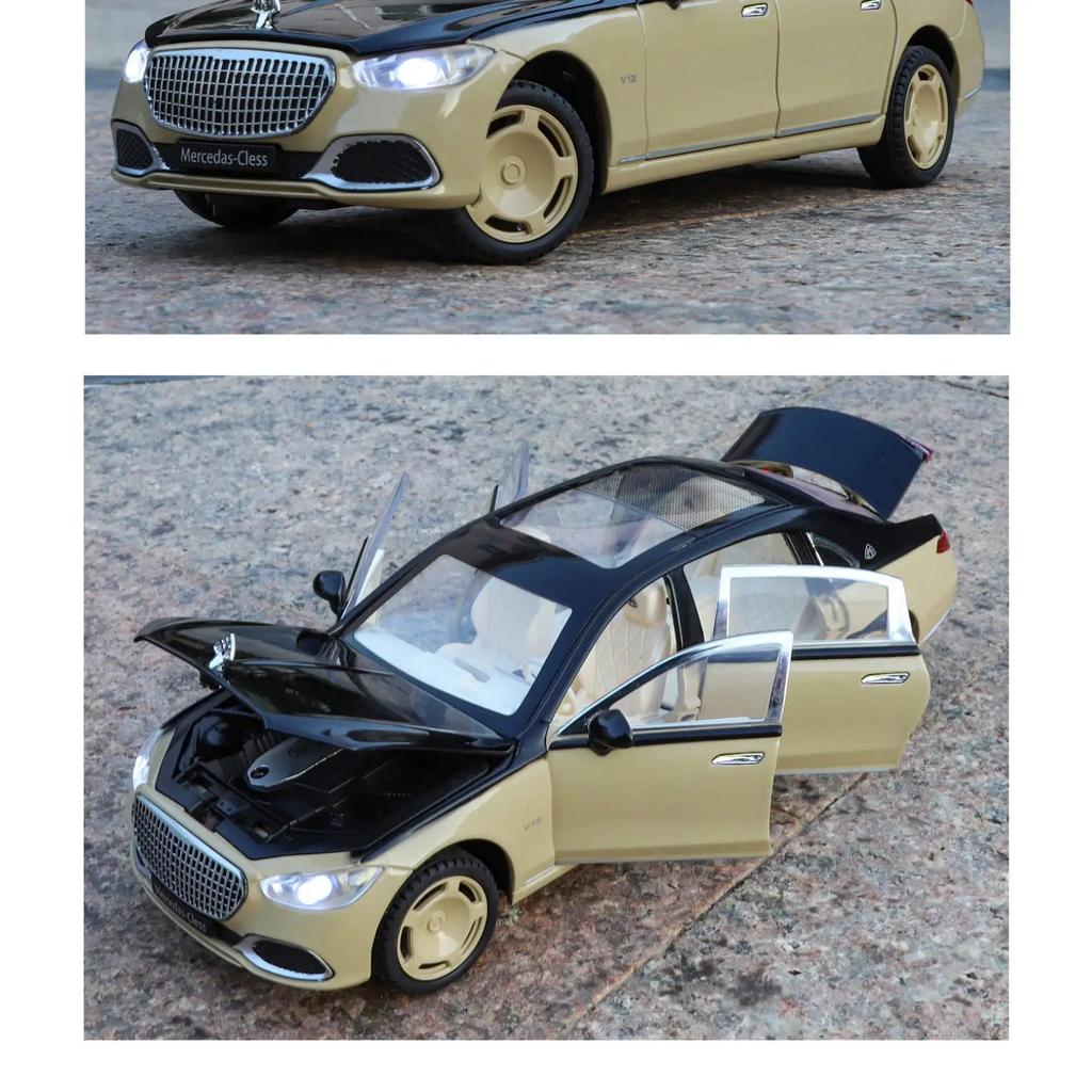 1/24 Maybach S680 Key Control Alloy Model Car Toy Diecasts Metal Casting Sound and Light Pull Back Car Toys for Children Vehicle