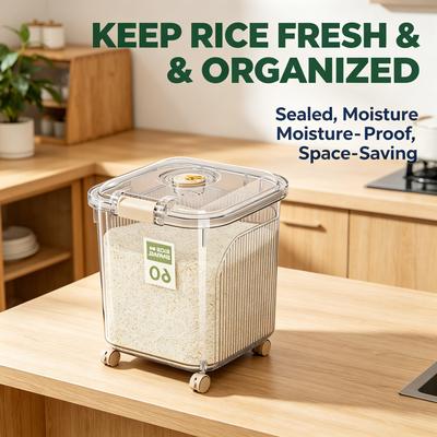 Moisture-proof Rice Storage Container for Kitchen, Sealed Cereal Box