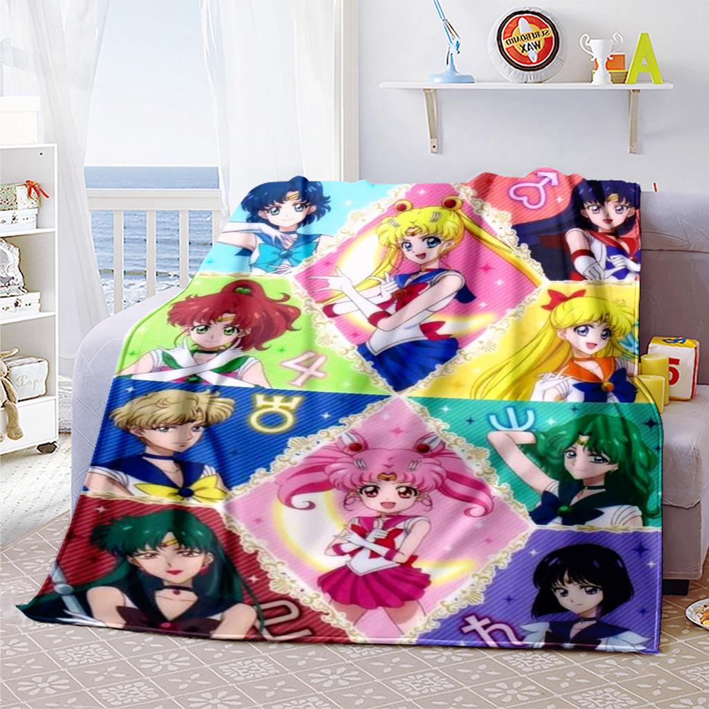 Japanese anime cute cartoon theme Sailor Moon Tsukino Usagi blanket suitable for home beds, sofa covers, office nap, outdoor warm blankets O12
