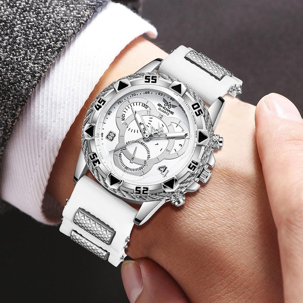 Men's Watch Blu-ray Glass Quartz Watch Classic Watch False Three-eye Digital Alloy Watch