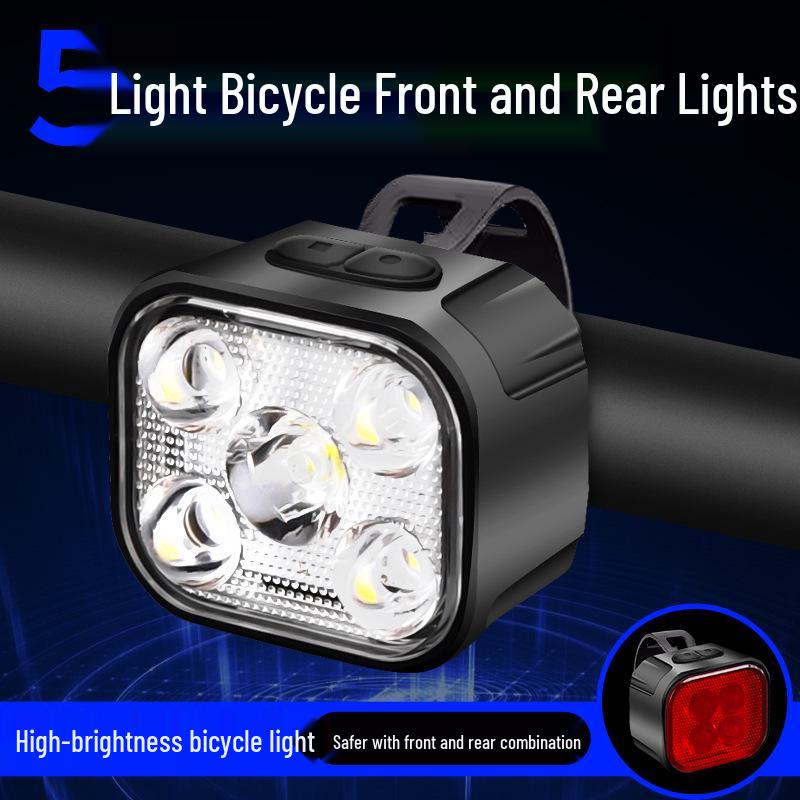 High-Brightness Front & Rear Bicycle Lights for Night Riding