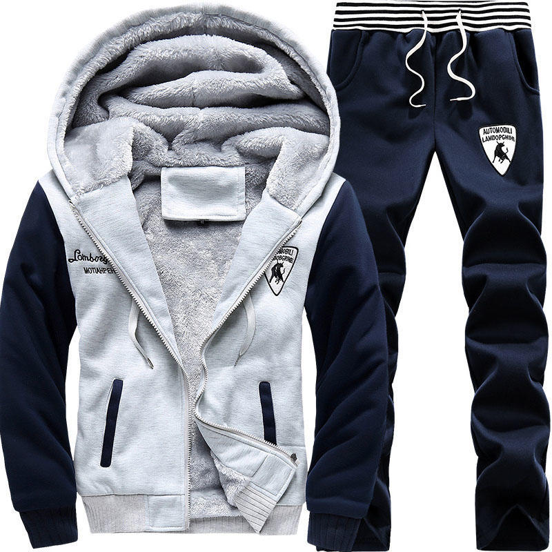 Men's Warm Tracksuits Hoodies+Pants Clothing Sets