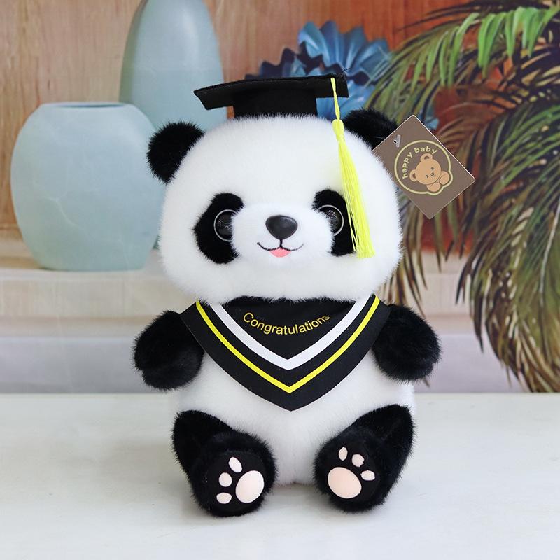 

New graduation gift doctor panda doll plush toy giant panda doll boutique grab machine 27cm