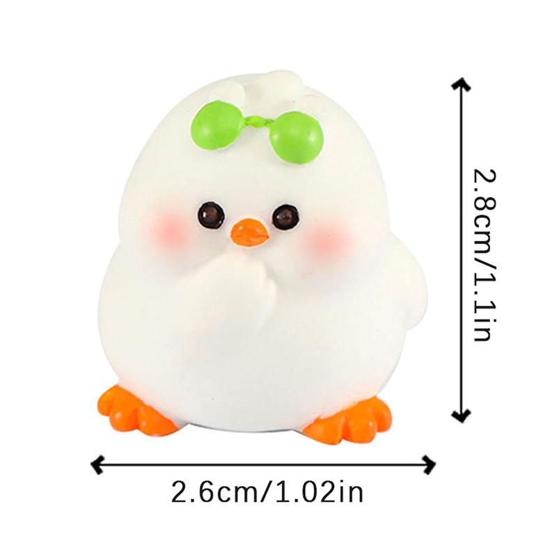 Cartoon Little Fat Chicken Mini Decoration Animal Figurine Micro Landscape Dollhouse Miniature Toy Car Ornament