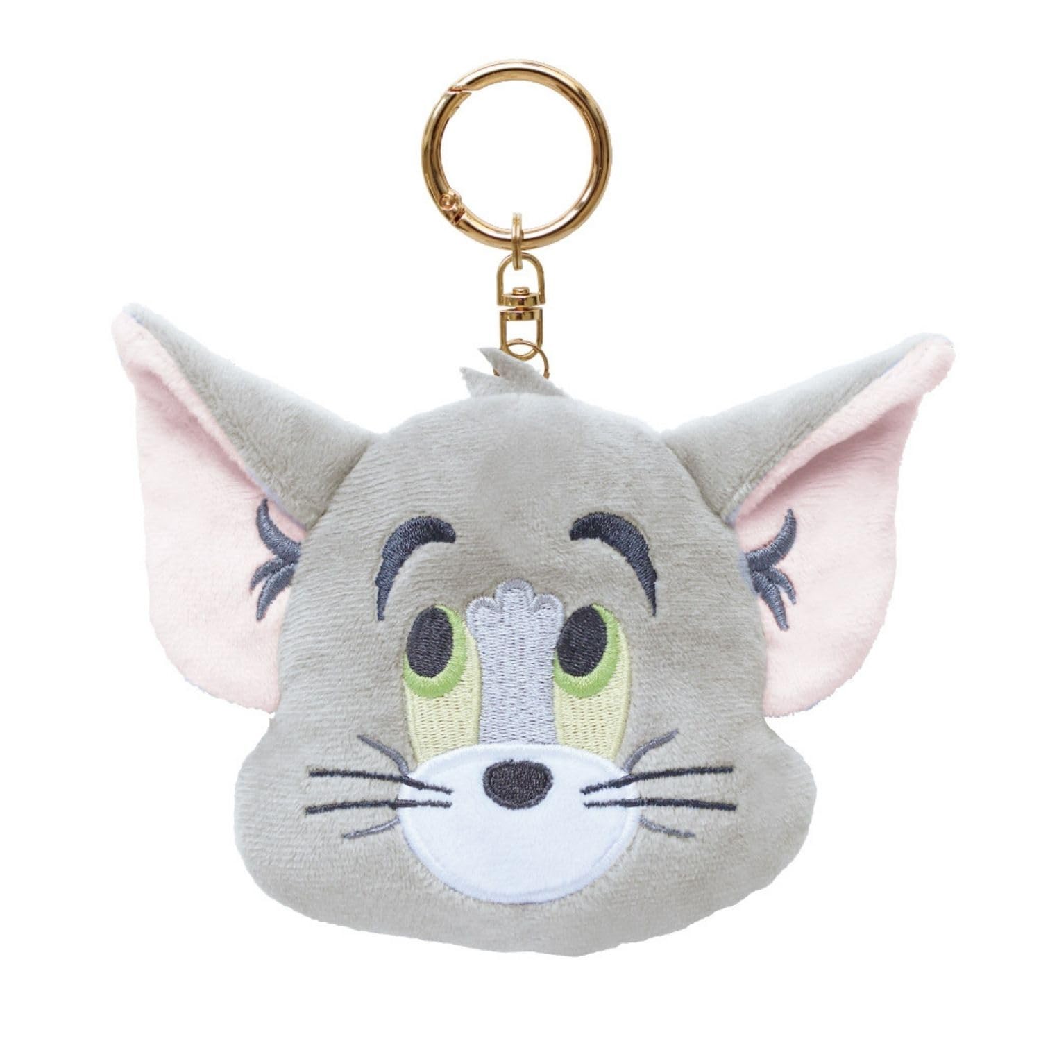 Tees Factory Tom and Jerry Plush Toy with Zipper Positive Carabiner, Mascot, Face/Tom, Approx. H110xW150xD45mm, TJ-5546748TM