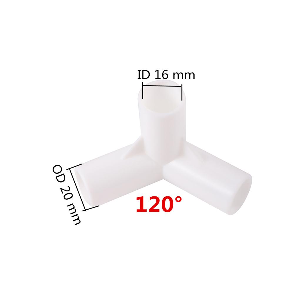 10 Pcs 16mm Garden Decoration Rack Joint Tent Kennel Toy Room Coupling Irrigation Water Connector Straight 90/120/135 Degrees Tee