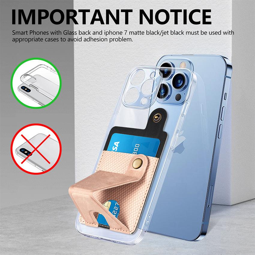 Cell Phone Adhesive Stick On Credit Card Magnetic Pocket Holder Slim Leather Wallet Sleeve For Iphone Smartphone Bag For Samsung