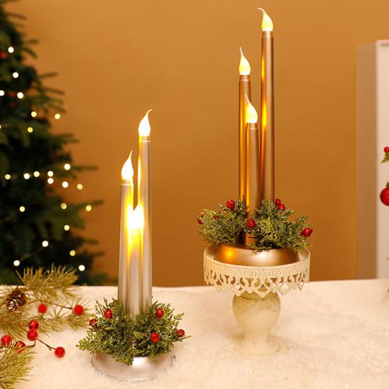 Christmas LED Candle Lamp Battery Powered Flameless Fake Taper Candle Decoration Flickering Long Electric Simulation Candle Light