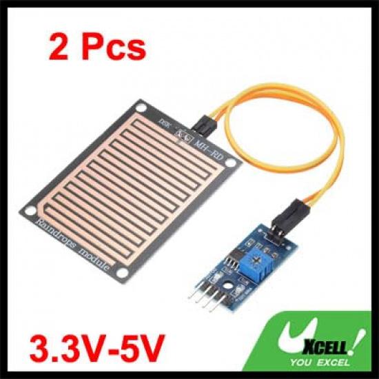 uxcell A13082300ux1431 2 Pcs Water Sensor Rainwater Module Rain Detection Module 3.3V-5V