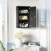 Medicine Cabinet with 3 Shelves and Lock with Keys in Steel, 30x14x46cm, Black