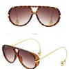 Internet celebrity new pendant sunglasses men's European and American fashion oval sunglasses ultra-light driving toad glasses