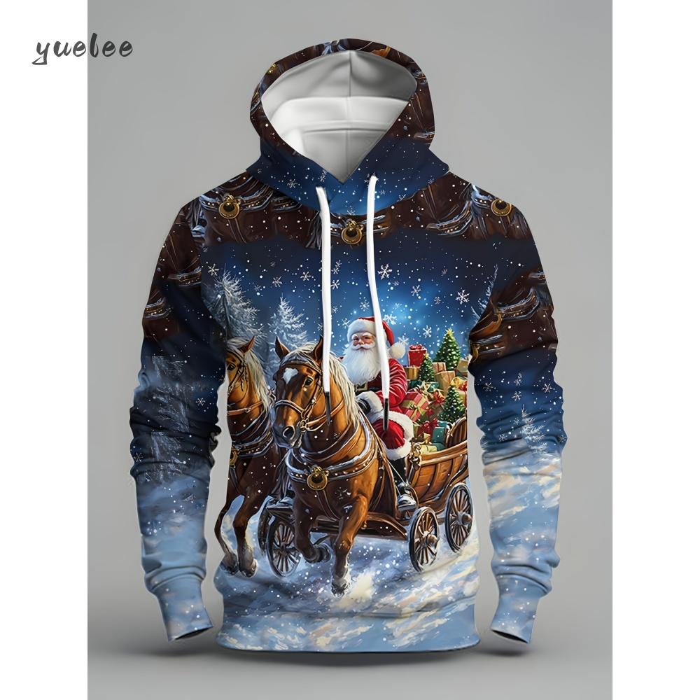 Santa Claus Graphic Print Hoodies Men Women Fashion Christmas Hoodie Sweatshirt Snowman Tracksuits Men clothing Winter Falls