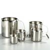 Stainless Steel Silvery Latte Art Milk Foam Jug Measuring Cup Coffee Cream Pitcher Coffeeware Cup