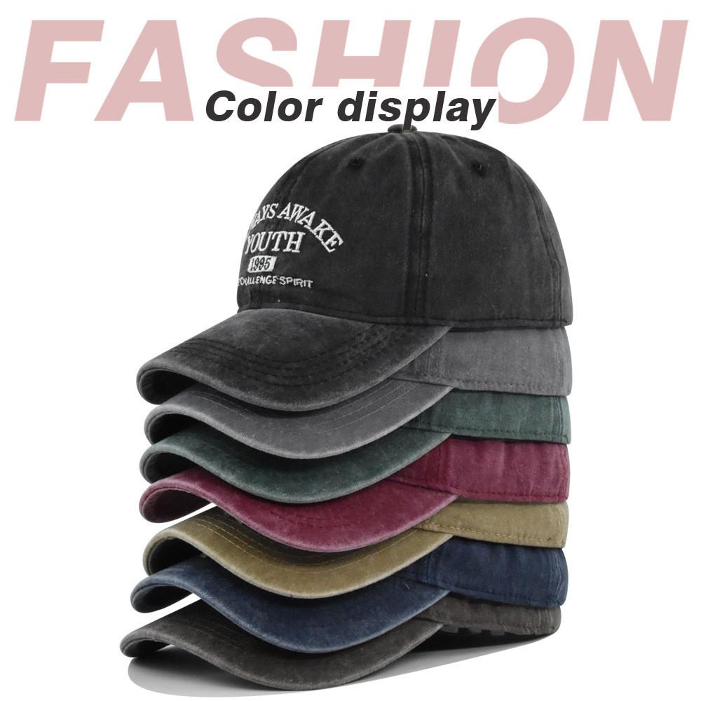 Hat Youth Baseball Letter Embroidered Retro Duck Tongue Hat Washed Old Hat Sun