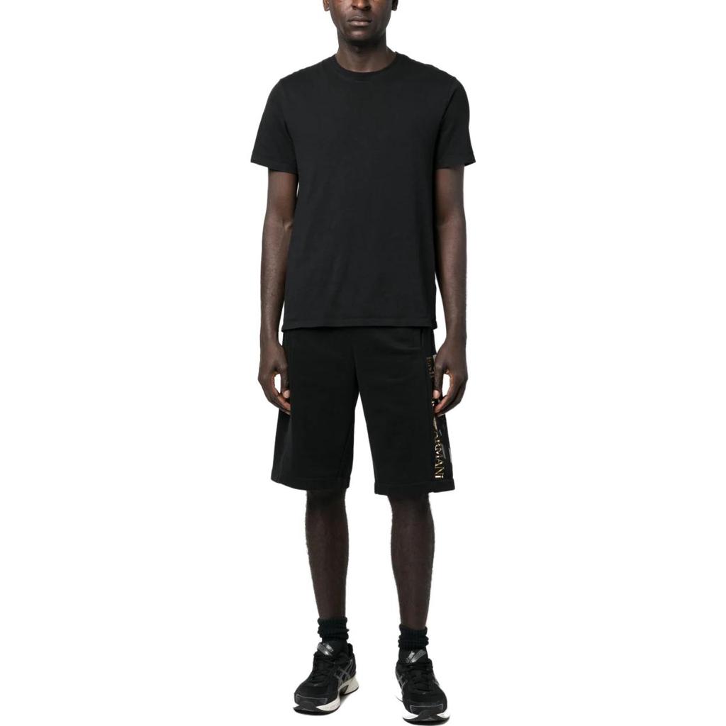 Emporio Armani SS23 Logo Print Elastic Waist Straight Casual Shorts Men shorts Black 3RPS57-PJLSZ-0208