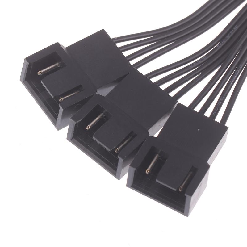 4Pin Pwm Fan Cable 1 To 2/3 Ways Splitter Black Sleeved Extension Cable Connector Pwm Extension Cables