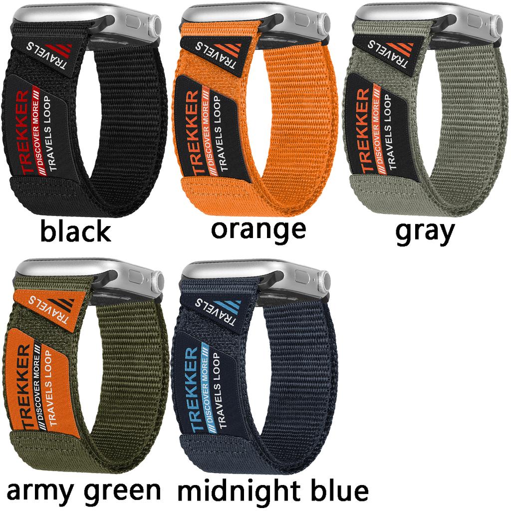 Trail Band for Apple Watch Series 10 46mm 42mm 9 8 7 41mm 45mm Nylon Sport Bracelet Strap for IWatch Ultra Ultra 2 49mm Se 6 5 4 3 2 1 44mm 38mm 40mm