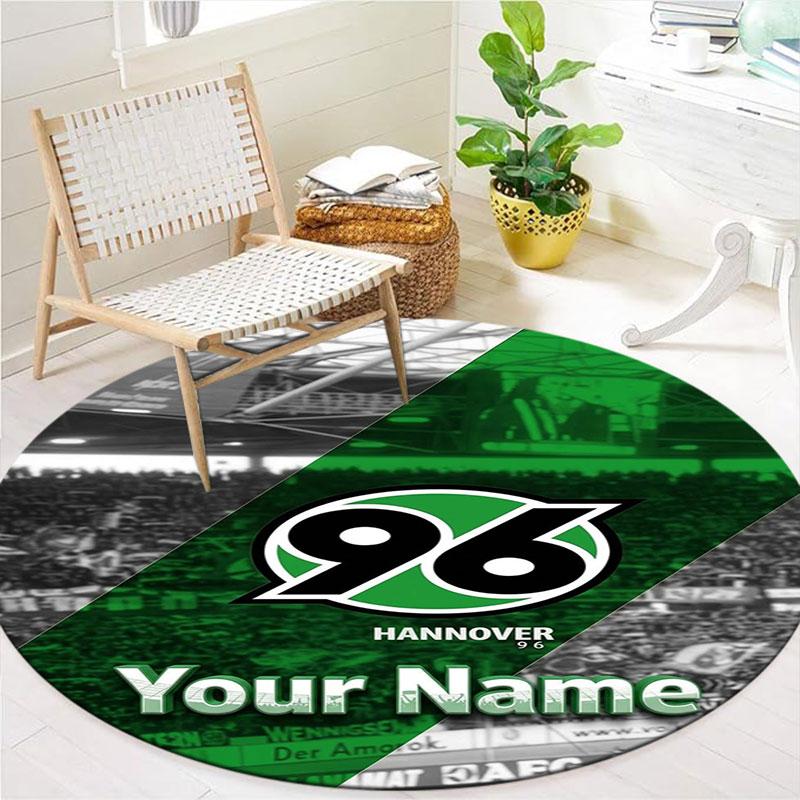 Hannover 96 Custom Name Round Area Rug,Carpet Rug for Living Room Bedroom Sofa Playroom Decor,Non-slip Floor Mat