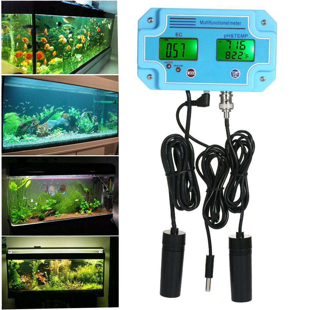 Professionelles 3-in-1 pH-Celsius-ECCelsius-TEMP-Messgerät Wasserdetektor Mehrparameter Digitales LCD -Messgerät Multifunktions-Wasserqualitätsmonitor Multiparame