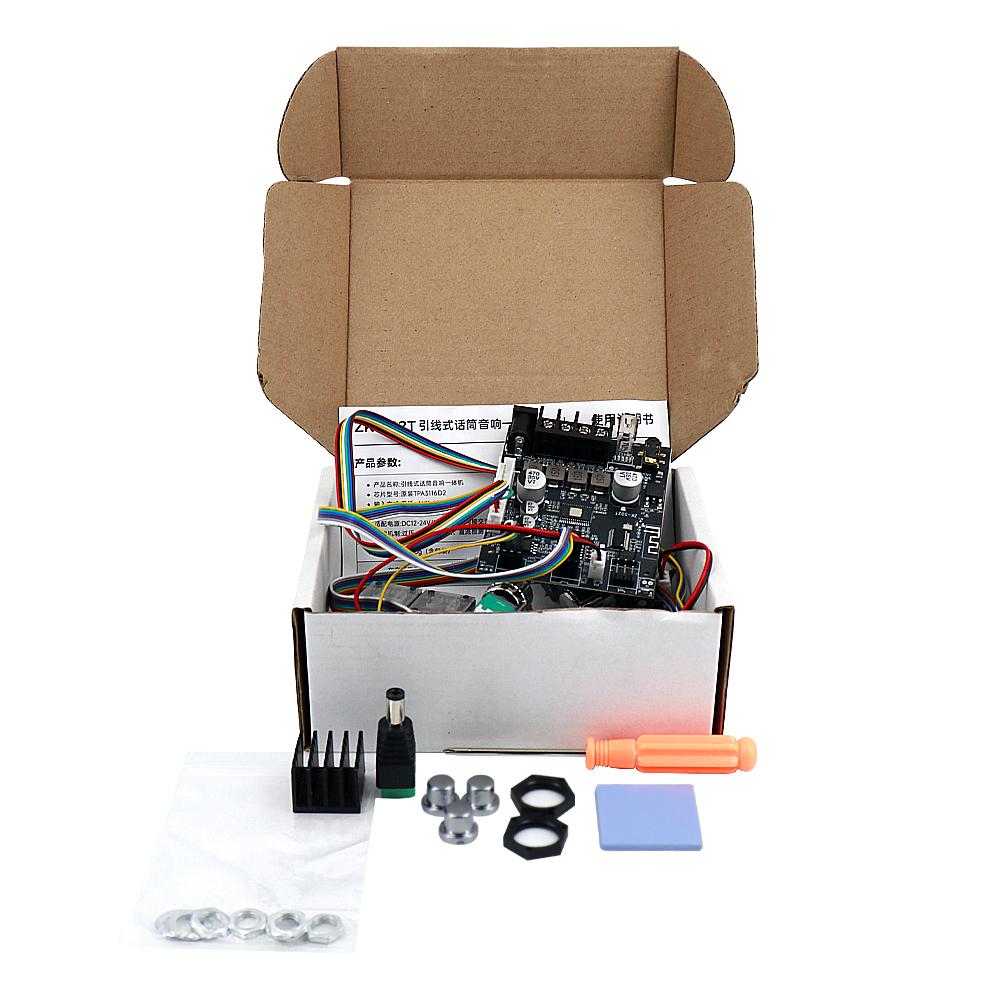 

ZK-502T Bluetooth Amplifier Board 50W+50W 2.0 Channel TPA3116D2 With Dual Mic Input Echo/Volume Control