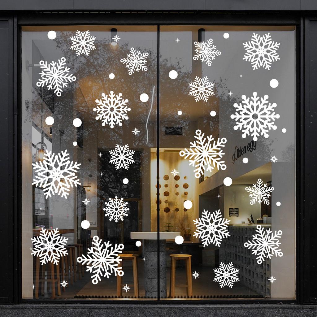 Festive Snowflake Static Pvc Window Decals Christmas Gift Decoration Wrap