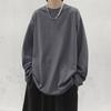 Solid Color Cotton T-Shirt Long Sleeve Loose-Fit Plus Size T-Shirt Fall Shoulder Style Casual Clothing