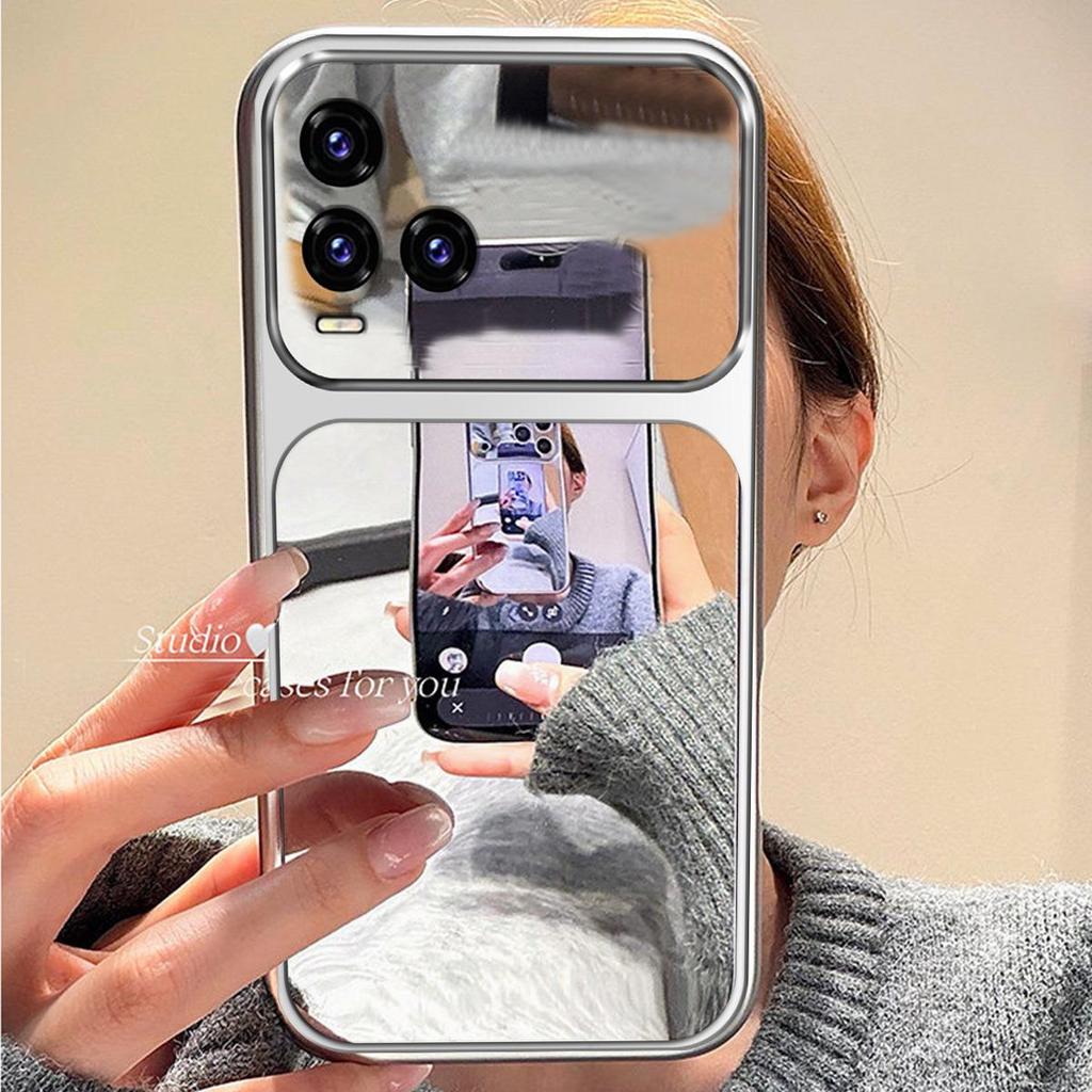 Case for Vivo Y33T,Y33s,Y21T,Y21s,Y21 Trending Big Window Cover Mirror Phone Casing