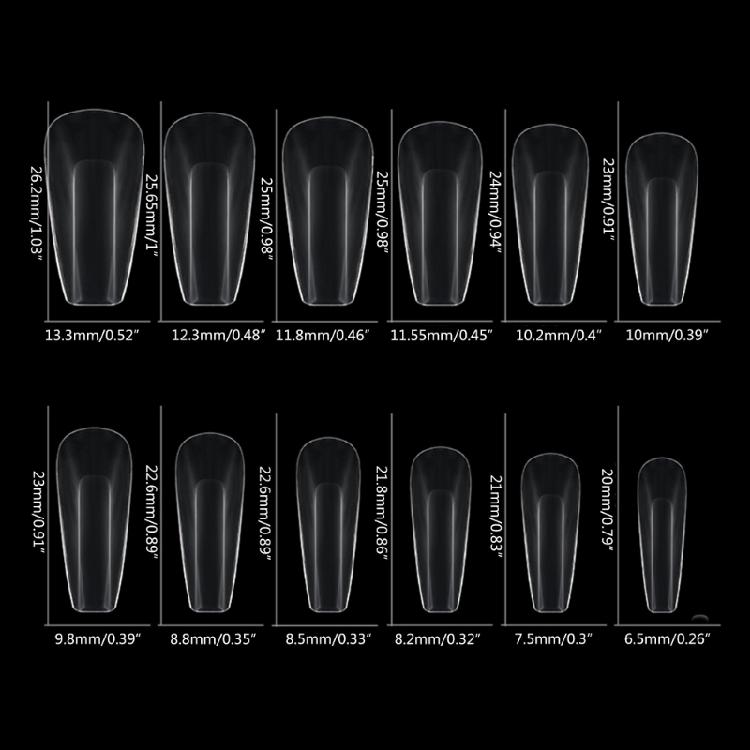 Coffin Square Full Cover Press On Nail False Artificial Tip Long Square Straight