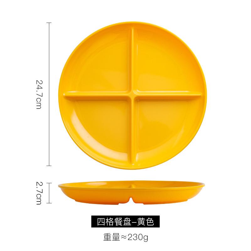 Commercial Divided Dining Plate Imitation Porcelain Melamine Tableware