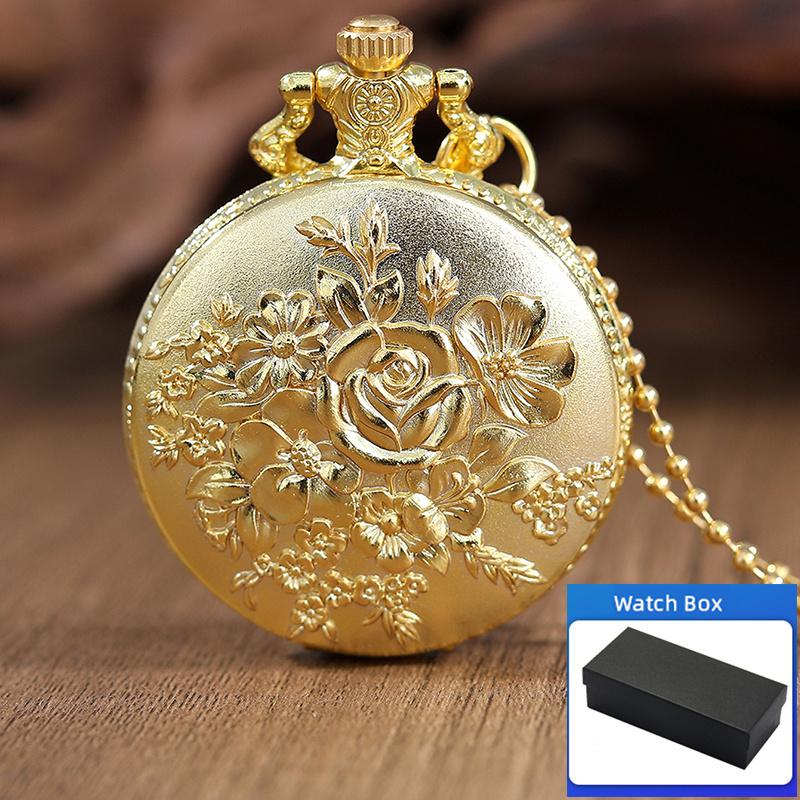 Men Watches Vintage Classic Pocket Watch with Chain Necklace for Women Mens Pocket Watch