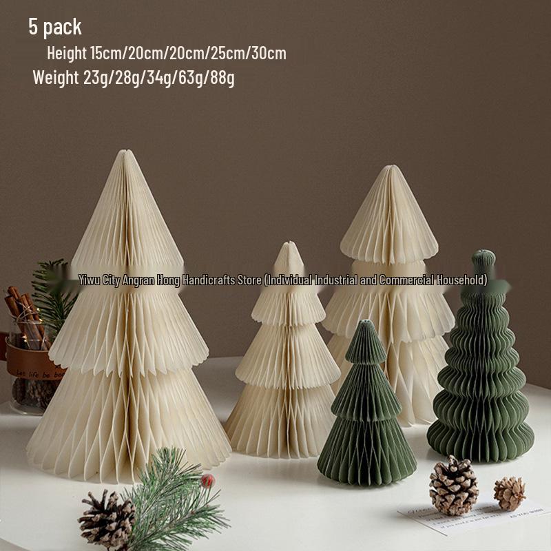 2025 Origami Christmas Tree Ornaments & Tabletop Decorations - Perfect for Holiday Scenes & Photography Props