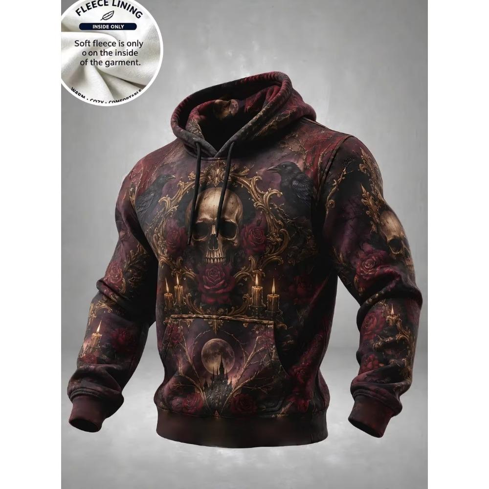 3D Print Halloween Women's Hoodie Haunted House Ghost Pumpkin Bat Lightning Full Print Pullover Long Sleeve Sweatshirt