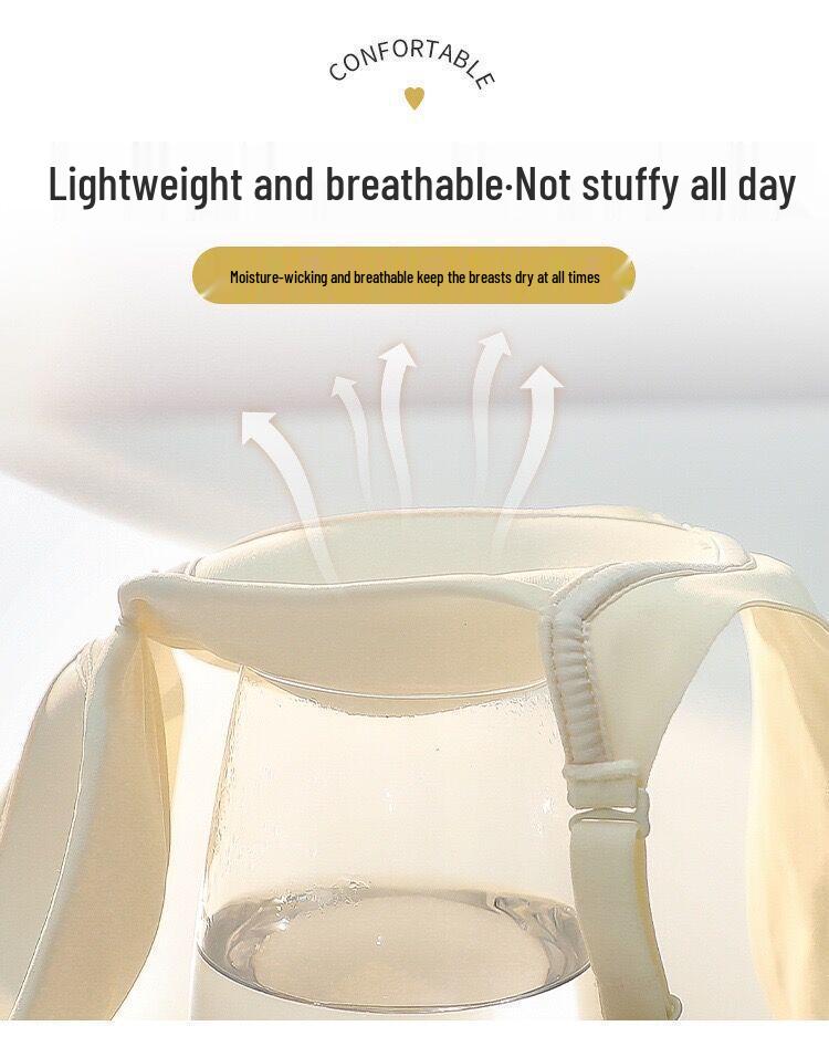 Seamless Adjustable Shaping Bra for Women with Large Busts, Push-Up, Side Support, Anti-Sagging, Thin Milk Cotton Cup