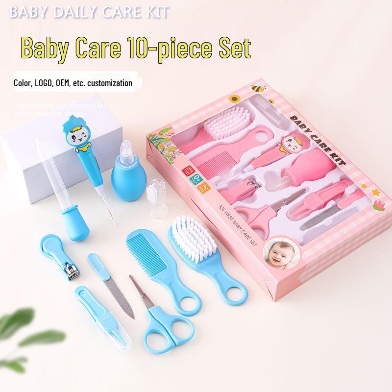 10-Piece Baby Care Set: Ear Pick, Nail Clipper, Nail File, Medicine Feeder.