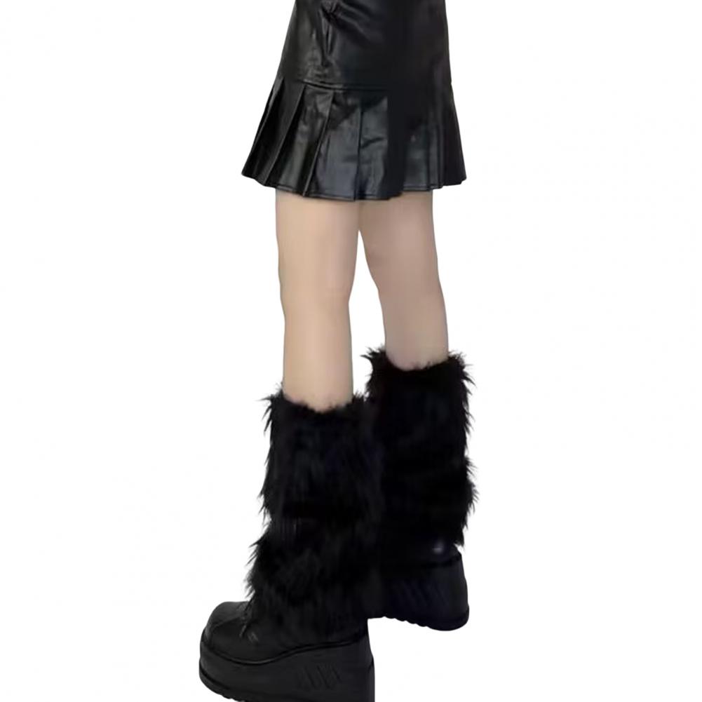 Faux Fur Foot Warmers Kawaii Girls Socks Fashion Plush Legging Sexy Women's Pile Up Socks Snow Boots Covers Thickened Leg Warmer