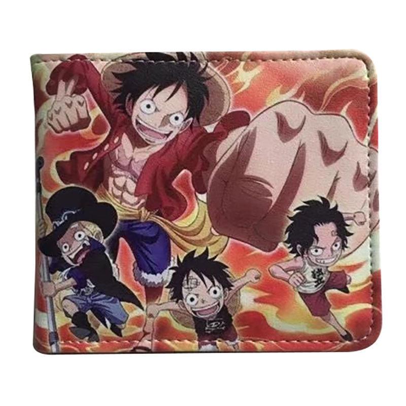 One Piece Luffy & Zoro Unisex PU skórzany krótki portfel i portmonetka