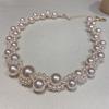 Retro Court Style Double Layer Pearl & Diamond Necklace - Elegant Choker for Women