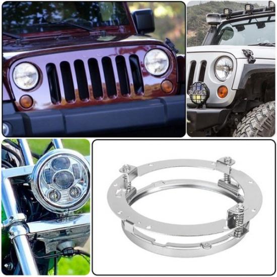 7 Front Round LED Headlight Mounting Ring Bracket Adapter Fit for Harley Touring