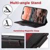iPhone 17 Flip Case: Card Slot, Magnetic Snap, Wireless Charging Stand, Color Block Wallet, Leather