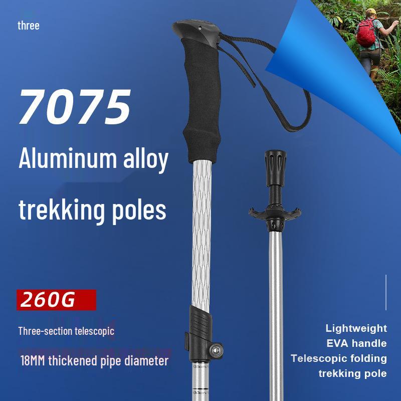 Ultra-Light Aluminum Telescopic Walking Poles - Adjustable 4-Section Folding Trekking Sticks for Hiking